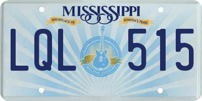 MS license plate LQL515