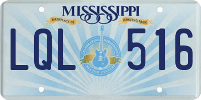 MS license plate LQL516