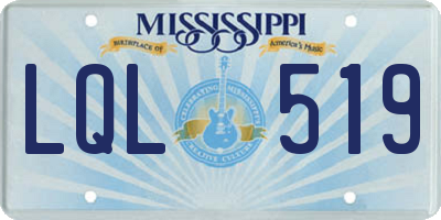MS license plate LQL519