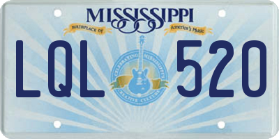 MS license plate LQL520
