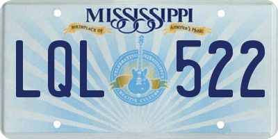 MS license plate LQL522