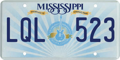 MS license plate LQL523