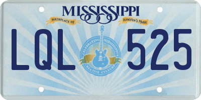 MS license plate LQL525