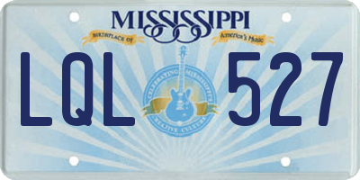 MS license plate LQL527