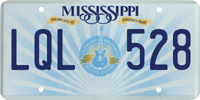 MS license plate LQL528