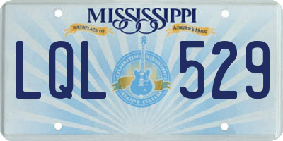 MS license plate LQL529