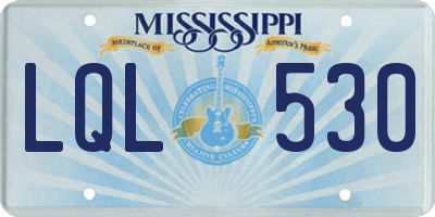 MS license plate LQL530