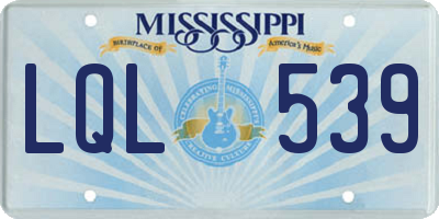 MS license plate LQL539