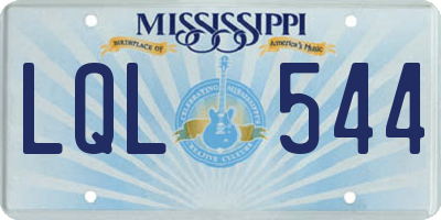 MS license plate LQL544
