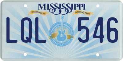 MS license plate LQL546