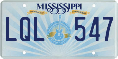 MS license plate LQL547