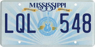 MS license plate LQL548
