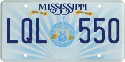 MS license plate LQL550