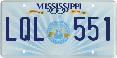 MS license plate LQL551