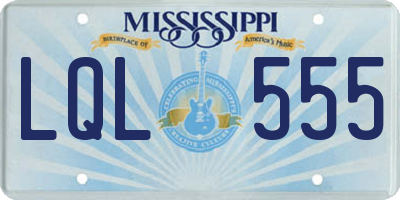 MS license plate LQL555