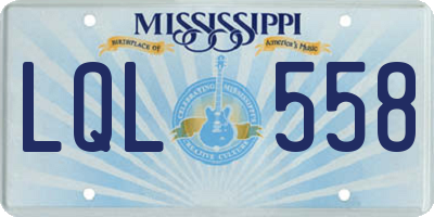 MS license plate LQL558
