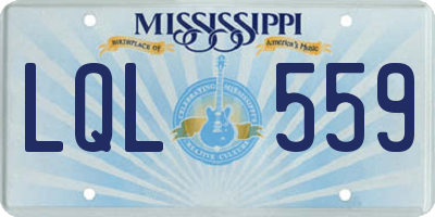 MS license plate LQL559