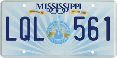 MS license plate LQL561