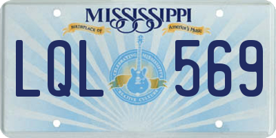 MS license plate LQL569
