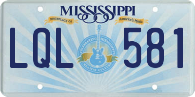 MS license plate LQL581