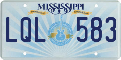 MS license plate LQL583