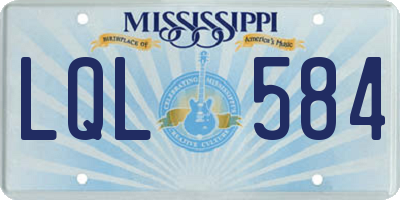 MS license plate LQL584