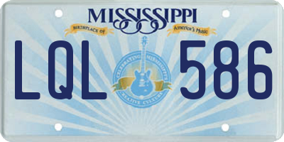 MS license plate LQL586