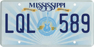 MS license plate LQL589
