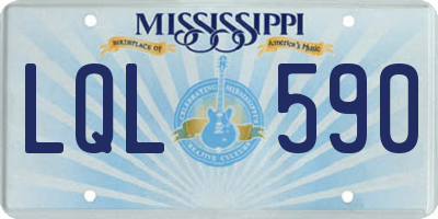 MS license plate LQL590