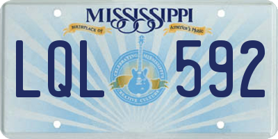 MS license plate LQL592