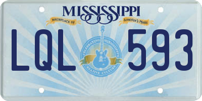 MS license plate LQL593