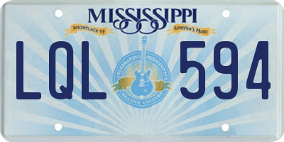 MS license plate LQL594