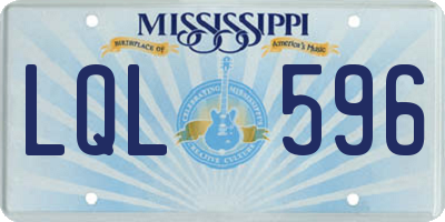 MS license plate LQL596