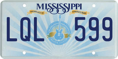 MS license plate LQL599