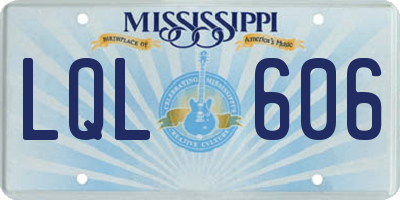 MS license plate LQL606