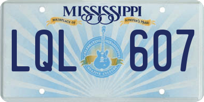 MS license plate LQL607