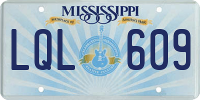 MS license plate LQL609