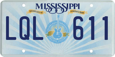 MS license plate LQL611