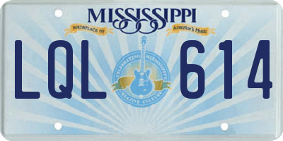 MS license plate LQL614