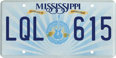MS license plate LQL615