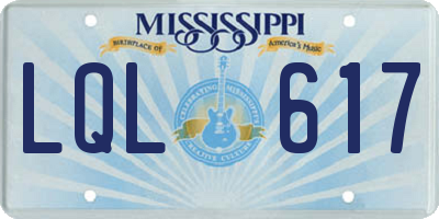 MS license plate LQL617