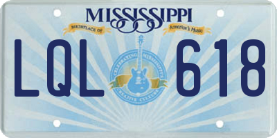 MS license plate LQL618