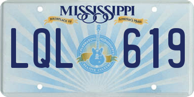 MS license plate LQL619
