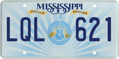 MS license plate LQL621