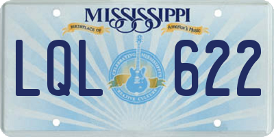 MS license plate LQL622