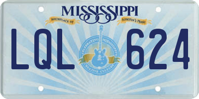 MS license plate LQL624