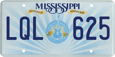 MS license plate LQL625