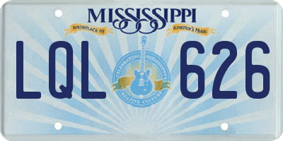 MS license plate LQL626