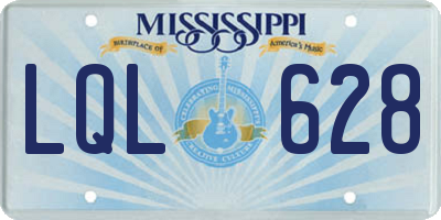 MS license plate LQL628