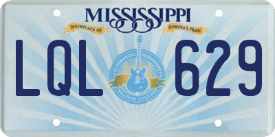 MS license plate LQL629